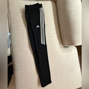 Adidas Women’s Black Joggers with White Stripes
